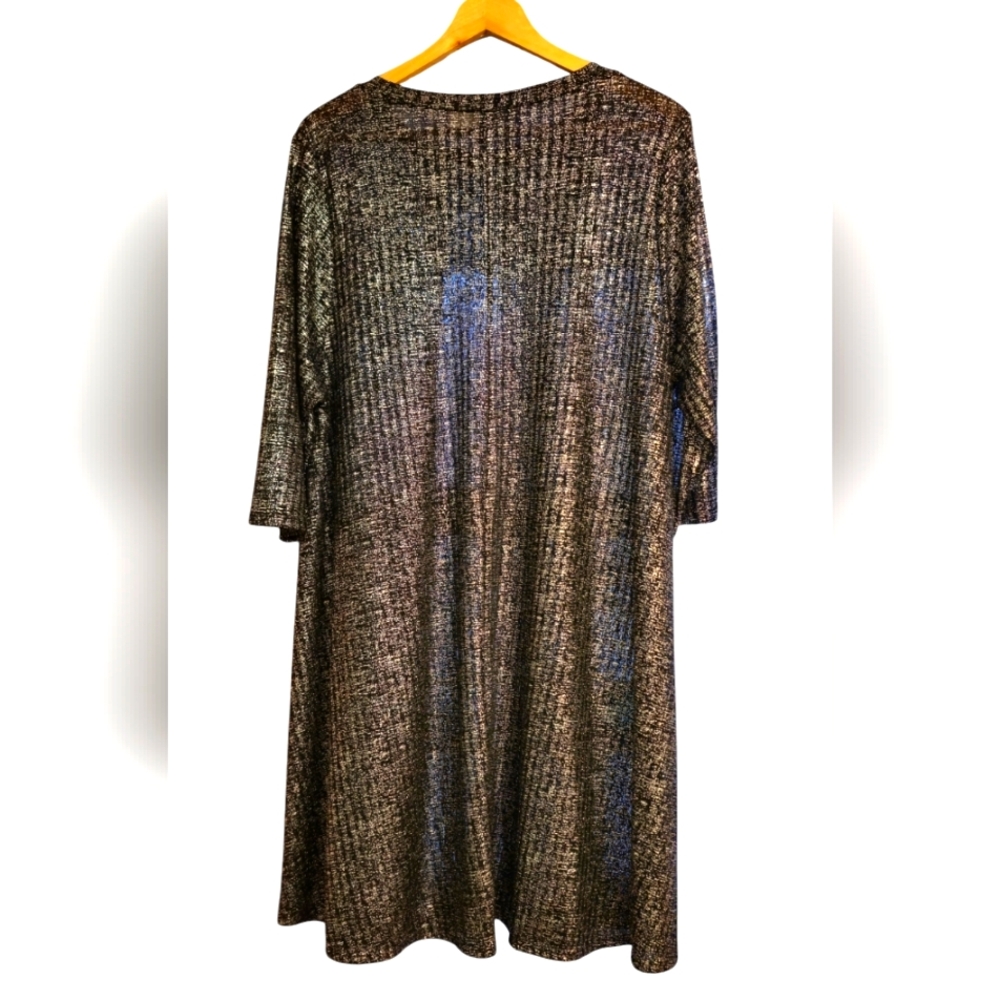 WANT AND NEED Women's Tunic Black and Silver Plus Size 2X Fun to Wear!